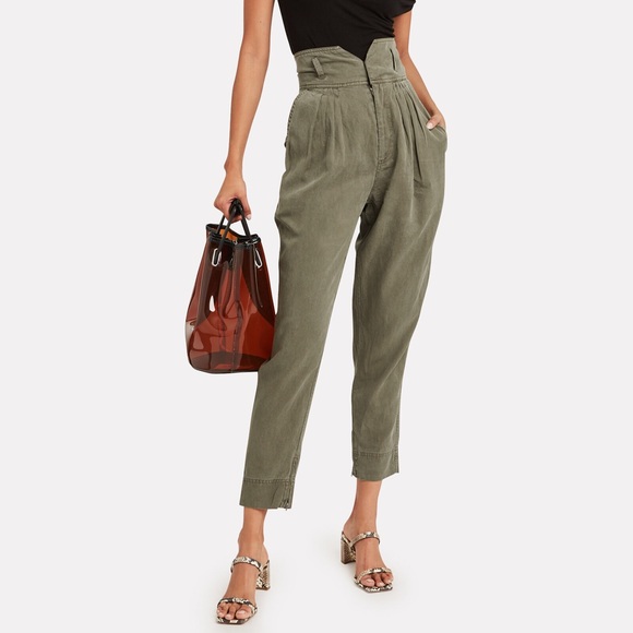 Frame Denim Pants - FRAME green Harlem pleated military pants sz M